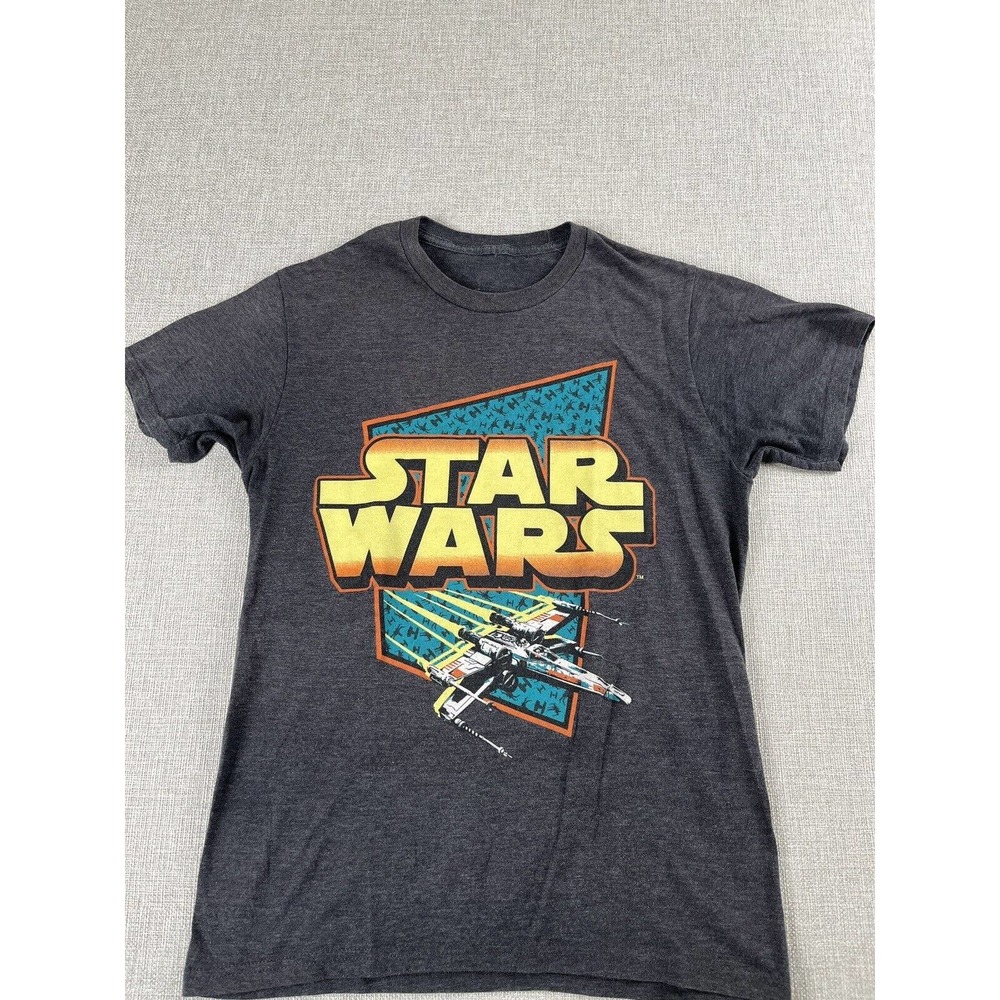 Star Wars Men's Small T Shirt Gray Fighter Jet X Wing No Tag Short Sleeve